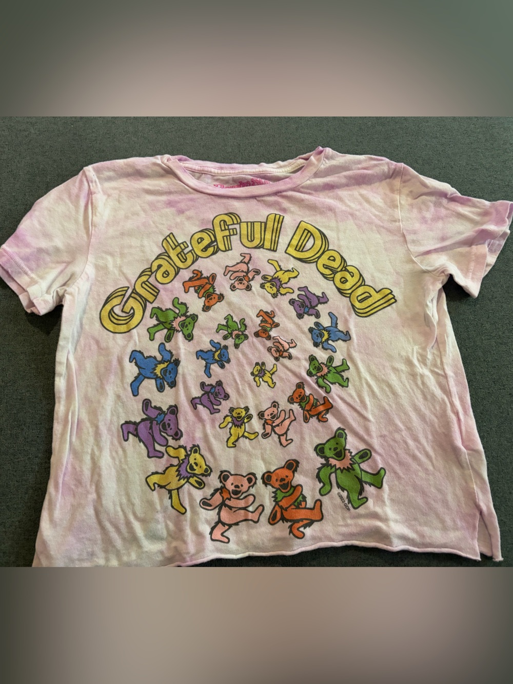 Rowdy Sprout Pink Tie-Dye Grateful Dead Dancing Bears Tee